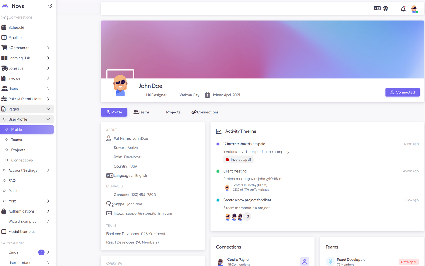 Nova Pro Admin Dashboard